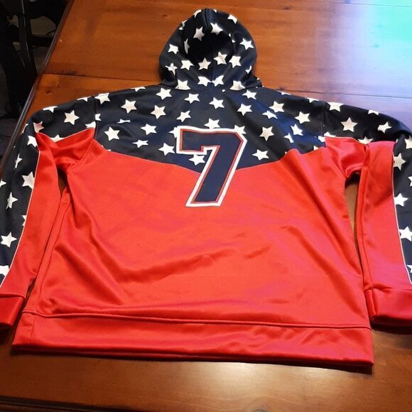 GA SLUGGERZ Youth XL Red White and Blue Warm Hoodie - Picture 4 of 9
